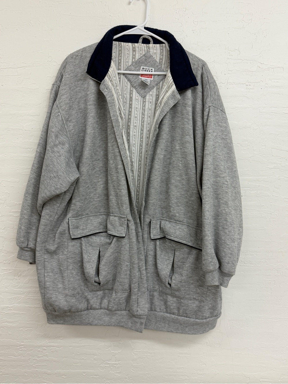 Vintage Rock Creek Casuals Button-Up Sweatshirt Jacket 22w